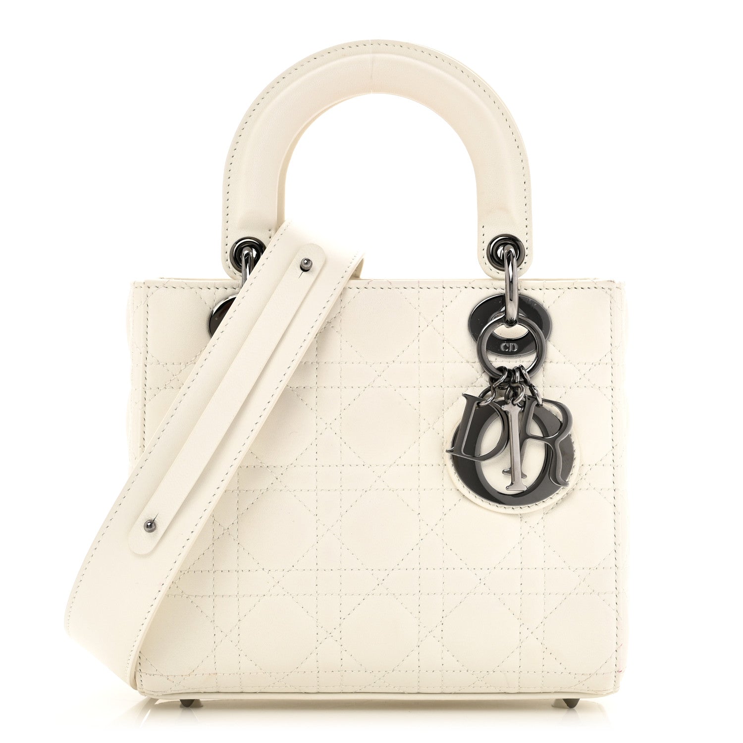 Christian Dior Lambskin Cannage Small My ABCDior Lady Dior White 1 of 10