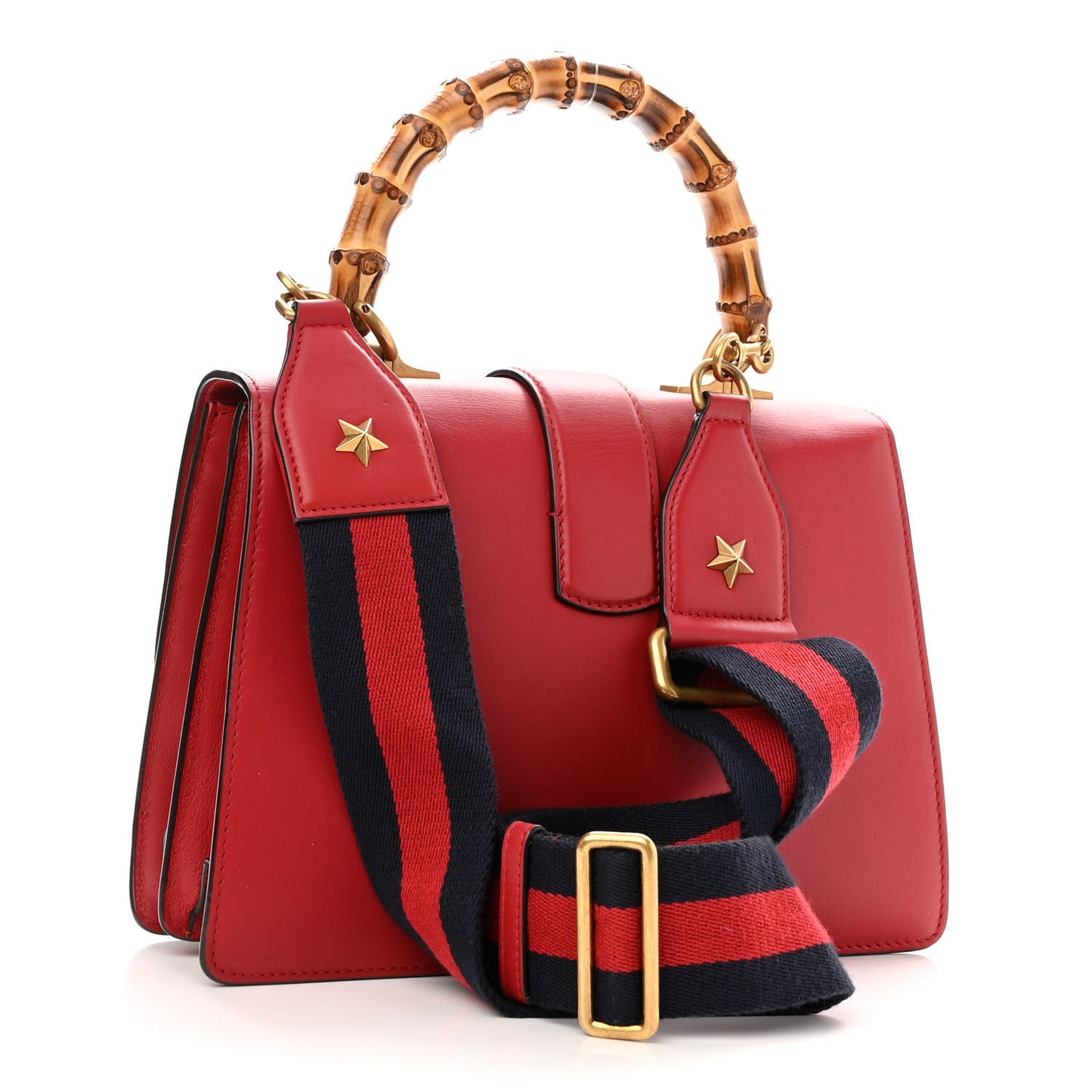 Calfskin Bamboo Web Medium Dionysus Top Handle Bag Red White Blue