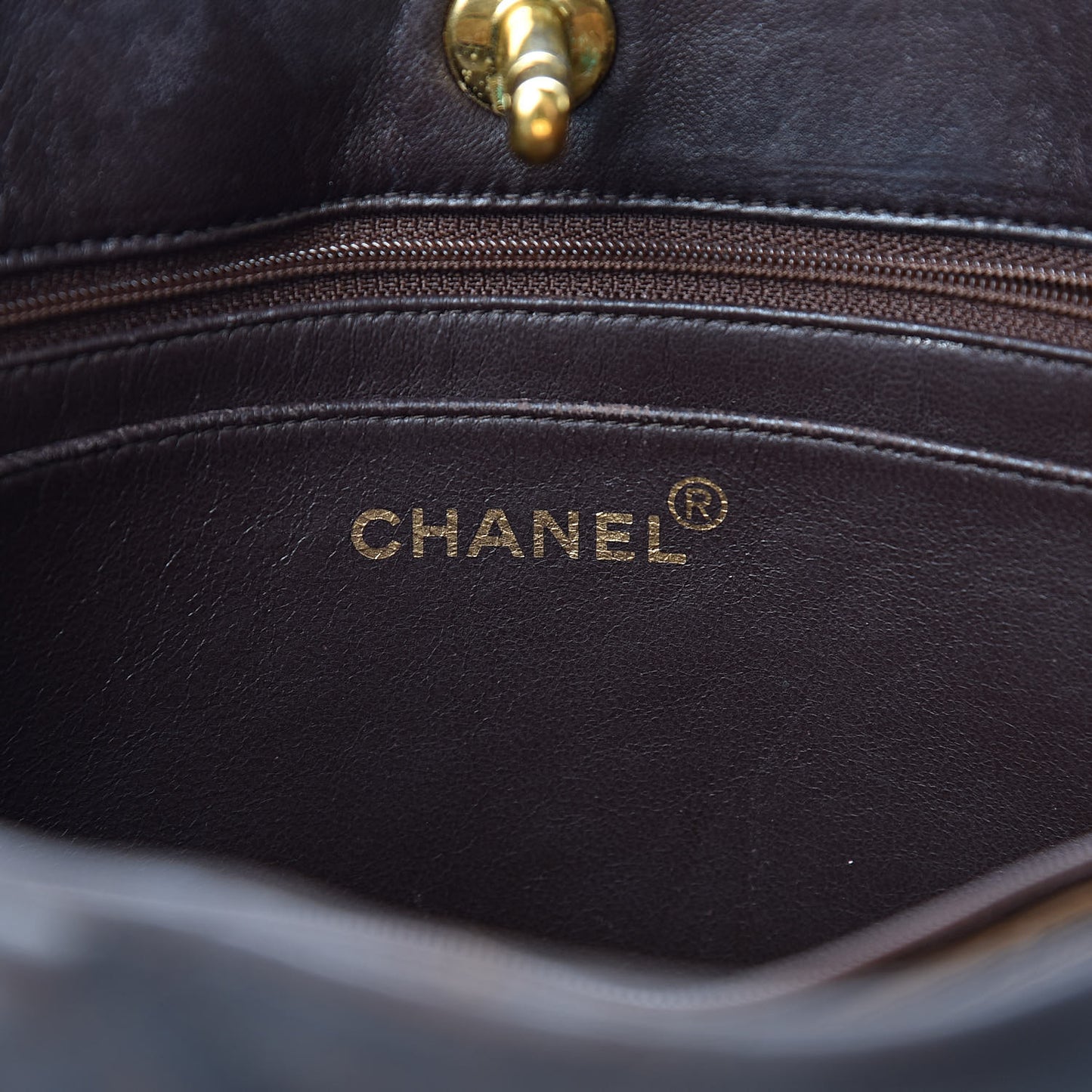 Lambskin Quilted Tote Brown