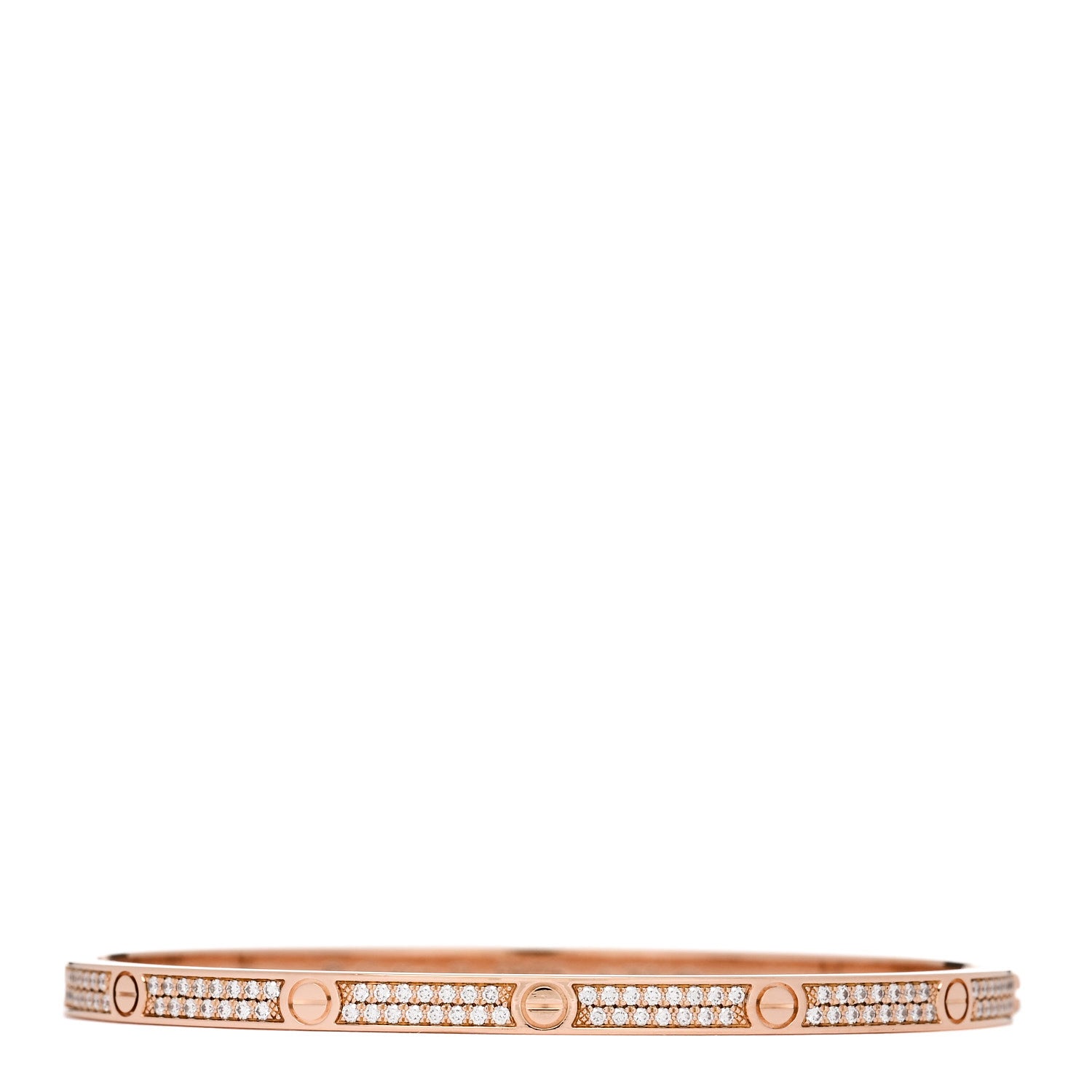 Cartier 18K Pink Gold Diamond Small LOVE Paved Bracelet 17 1 of 6