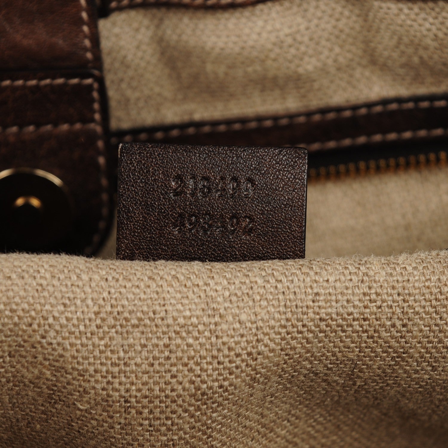 Gucci Pebbled Calfskin Bamboo Tassel Tote Brown 7 of 7