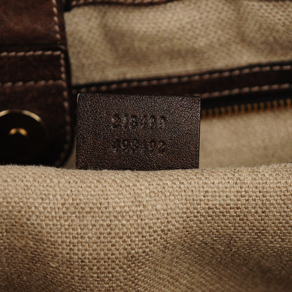 Gucci Pebbled Calfskin Bamboo Tassel Tote Brown 7 of 7