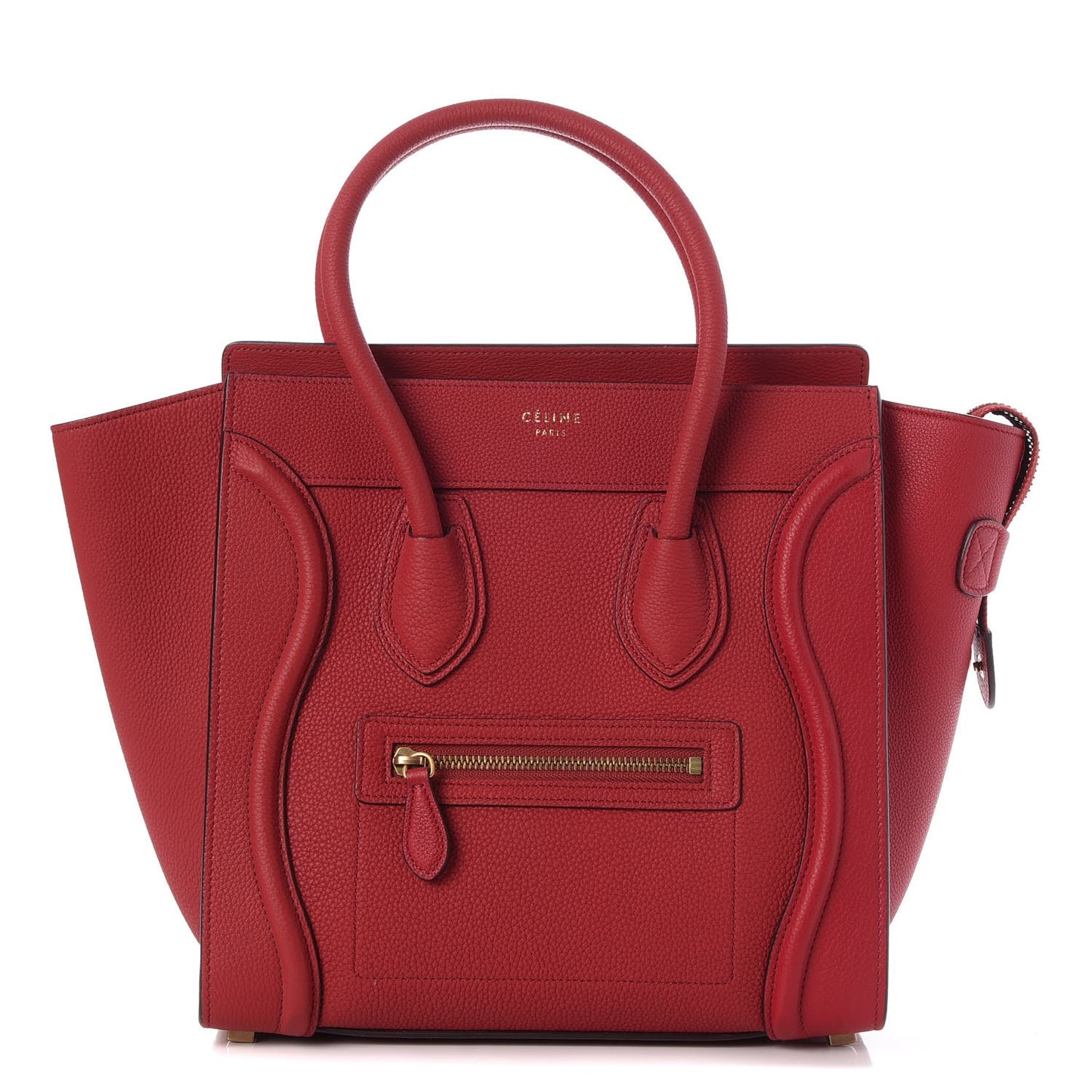 Drummed Calfskin Micro Luggage Red