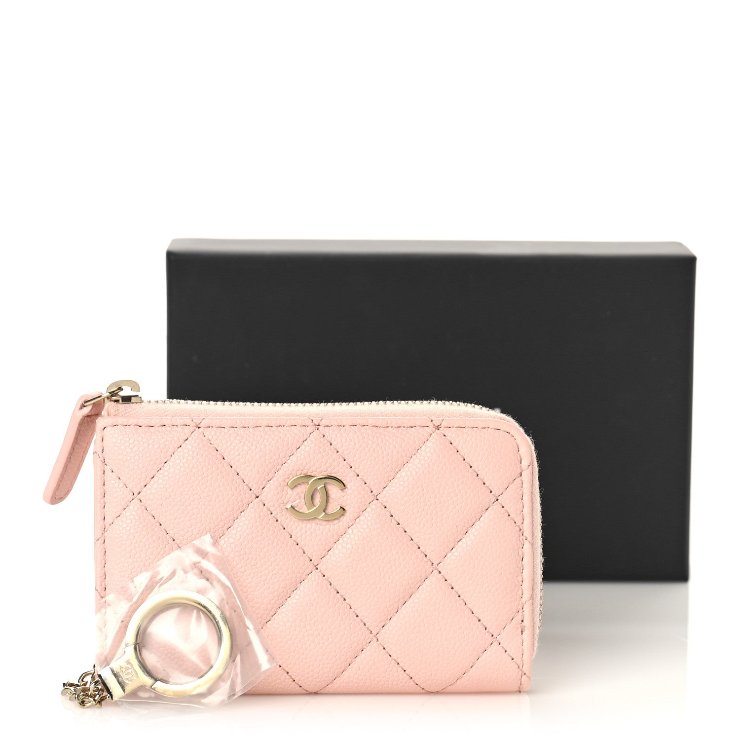 Chanel Caviar Quilted Zipped Key Holder Case Light Pink 10 of 10