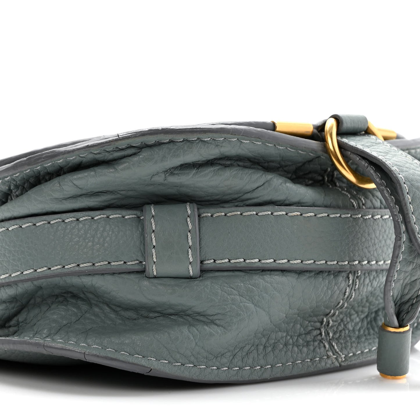 Calfskin Mini Marcie Round Crossbody Bag Faded Blue