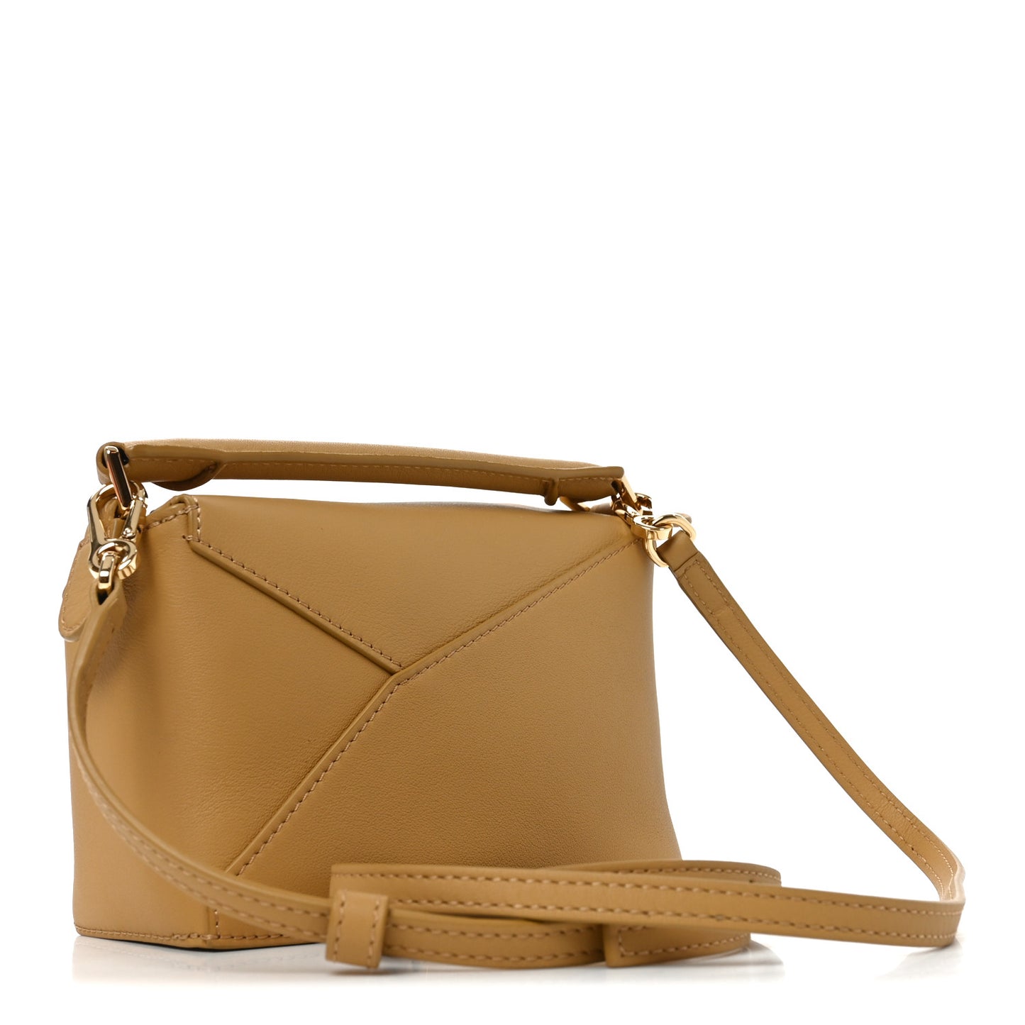 Calfskin Mini Woven Puzzle Bag Sahara