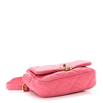Chanel Lambskin Quilted Chanel 19 Waist Bag Pink 4 of 8