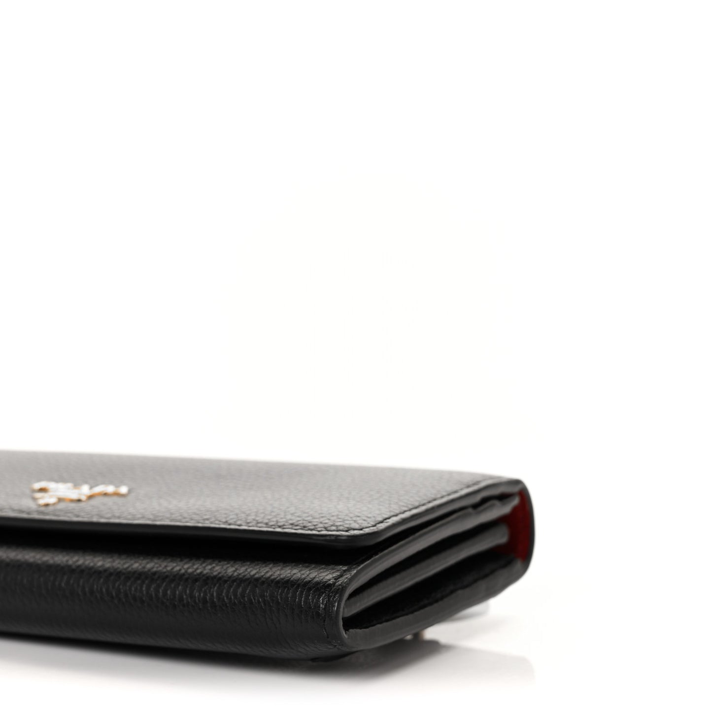 Vitello Daino Bi-Color Continental Flap Travel Wallet Black Fuoco