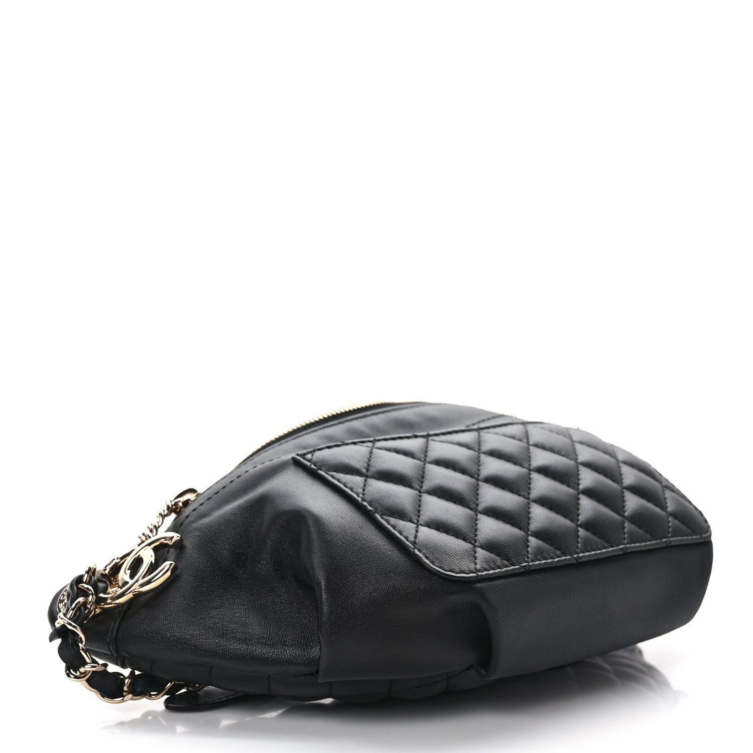 Chanel Lambskin Quilted Waist Bag Fanny Pack Black 4 of 10