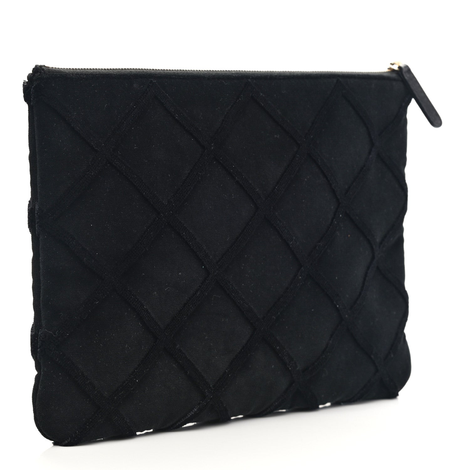Chanel Velvet Quilted Medium Cosmetic Case Black 3 of 7