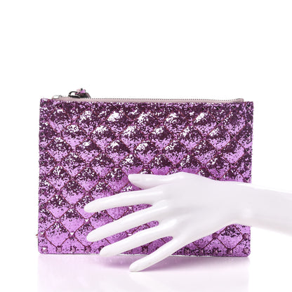 Valentino Garavani Glitter Rockstud Spike Zip Pouch Water Lilac 2 of 6