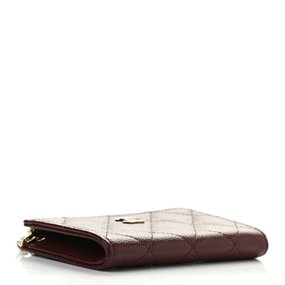Chanel Caviar Quilted Zipped Key Holder Case Bordeaux 4 of 7