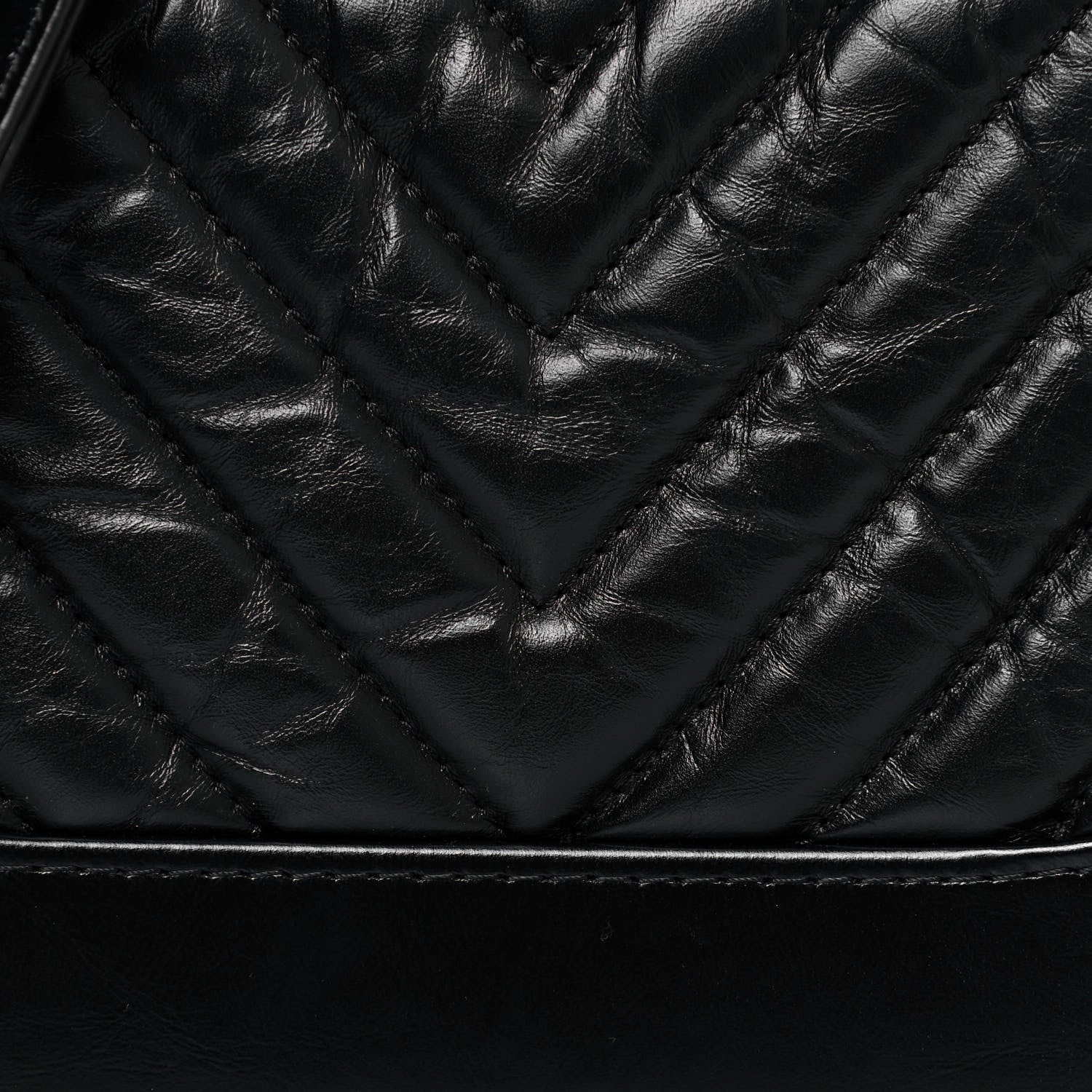 Chanel Aged Calfskin Chevron Quilted Small Gabrielle Hobo Black 8 of 10