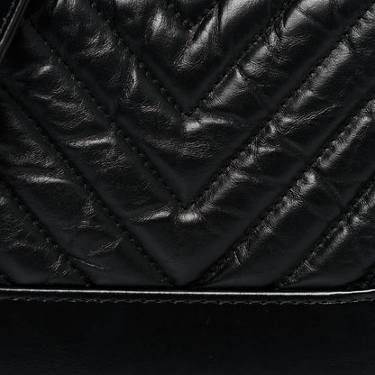 Chanel Aged Calfskin Chevron Quilted Small Gabrielle Hobo Black 8 of 10