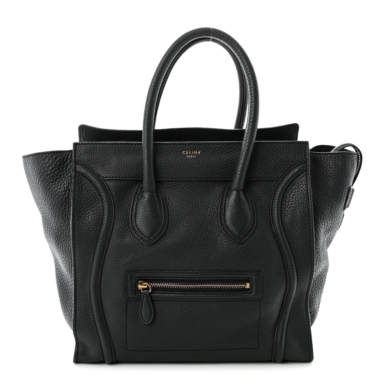 Celine Pebbled Calfskin Mini Luggage Anthracite 1 of 8