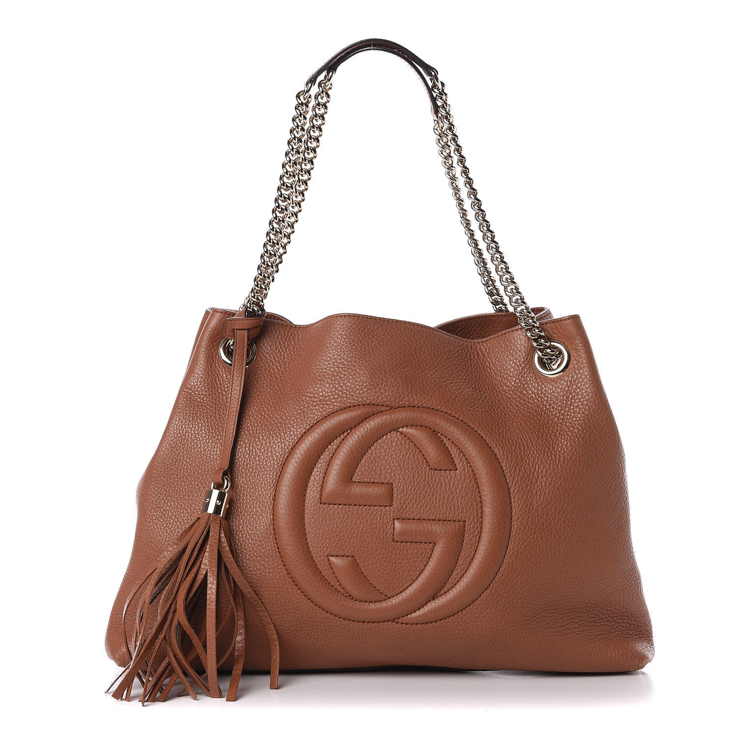 Gucci Pebbled Calfskin Medium Soho Chain Shoulder Bag Dusty Blush 1 of 10