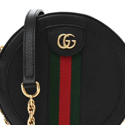 Gucci Grained Calfskin Web Mini Ophidia Round Shoulder Bag Black 8 of 10