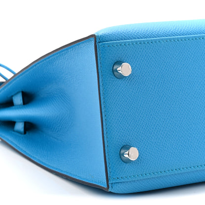 Hermes Epsom Kelly Sellier 25 Bleu Frida 9 of 11