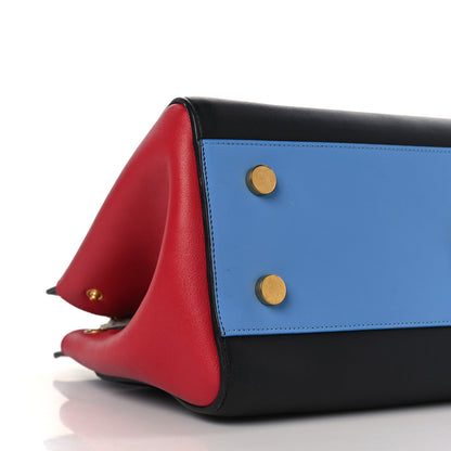 Saint Laurent Calfskin Small Cabas Rive Gauche Bag Black Red Yellow White 7 of 8
