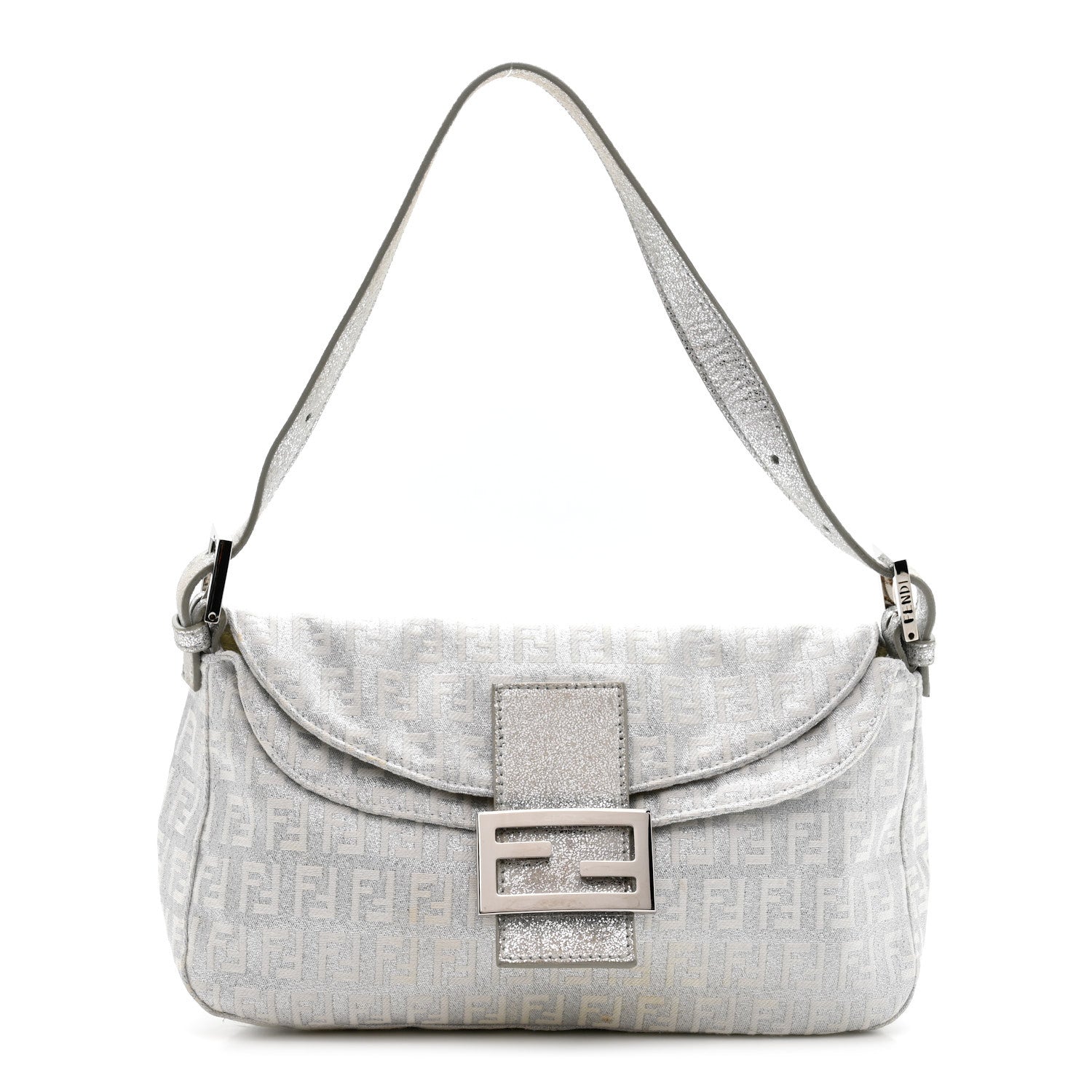 Fendi Metallic Zucchino Baguette Silver 1 of 11