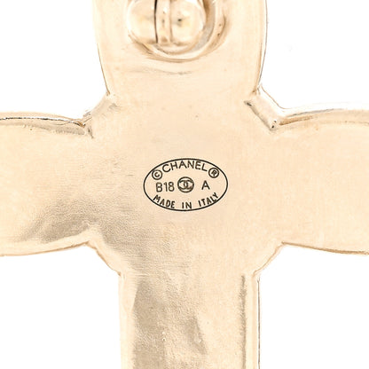 Chanel Gripoix Poured Glass CC Anchor Brooch Gold Multicolor 4 of 4