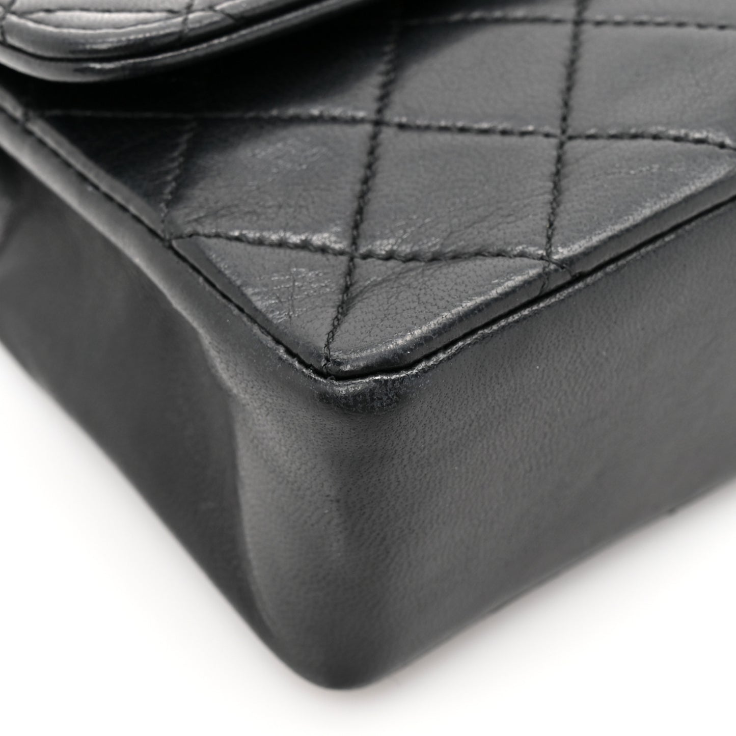 Lambskin Quilted Micro Mini Flap Bag Black