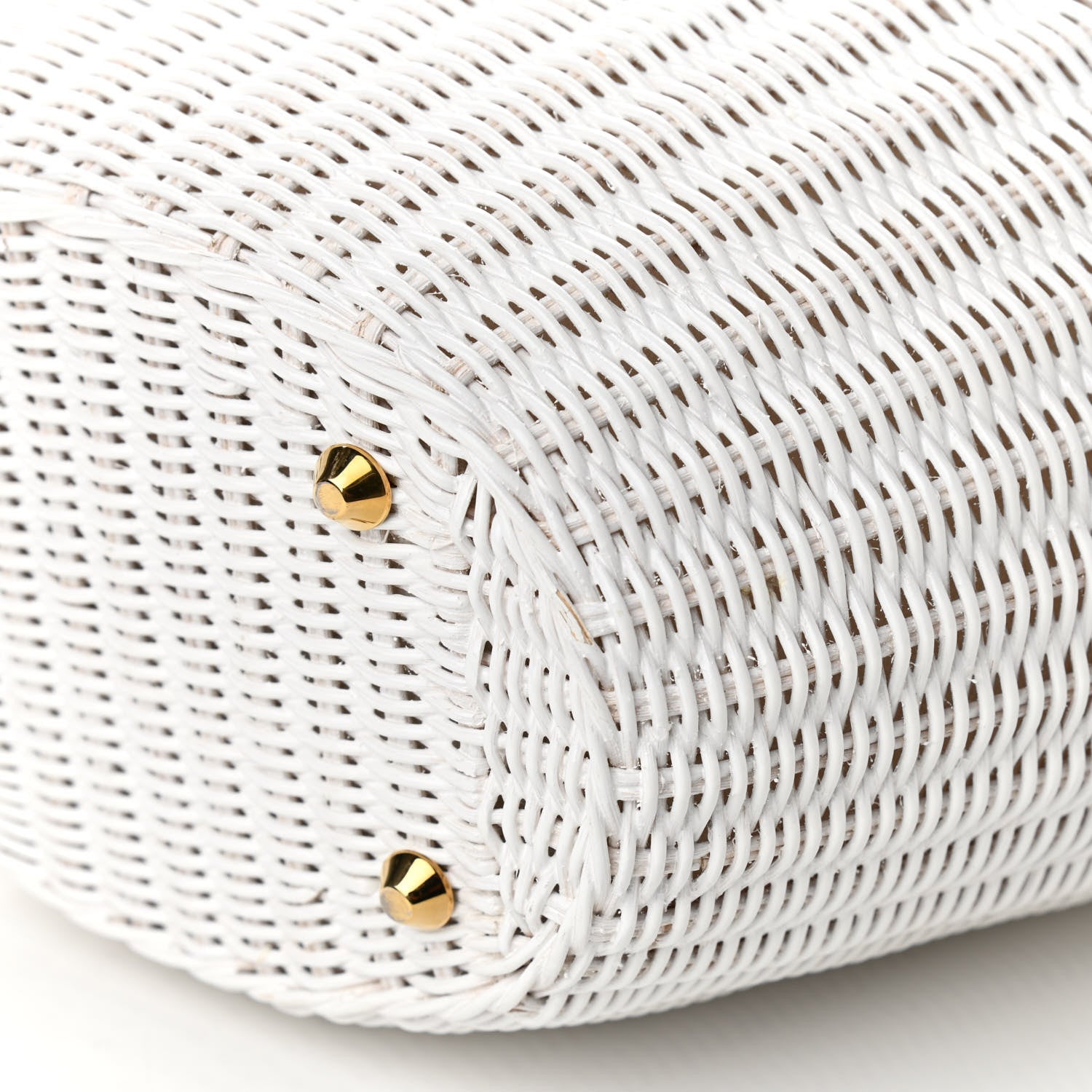 Prada Wicker Canvas Shoulder Bag White 24 of 41