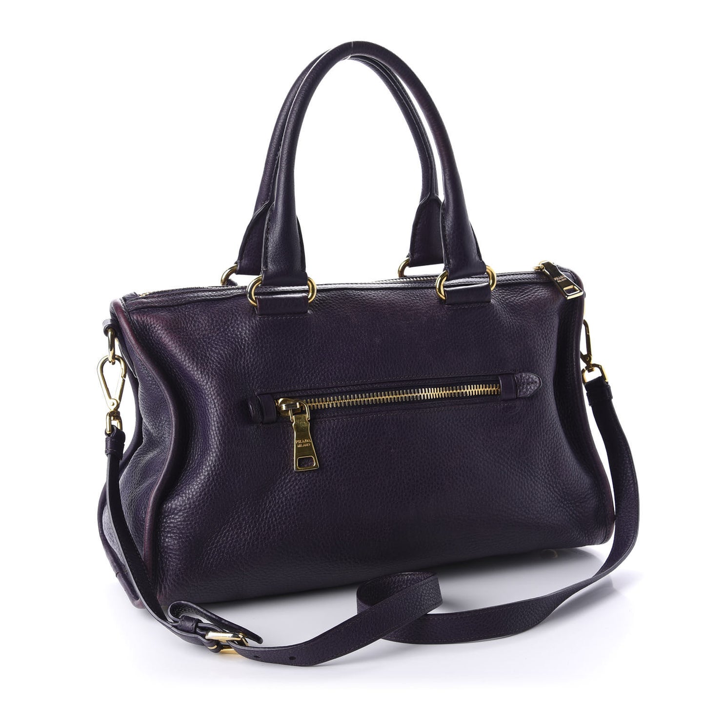 Vitello Daino Shopping Satchel Uva