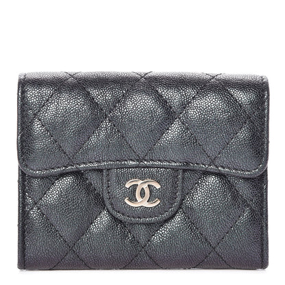 Chanel Iridescent Caviar Quilted Flap Card Holder Wallet Black 1 of 11