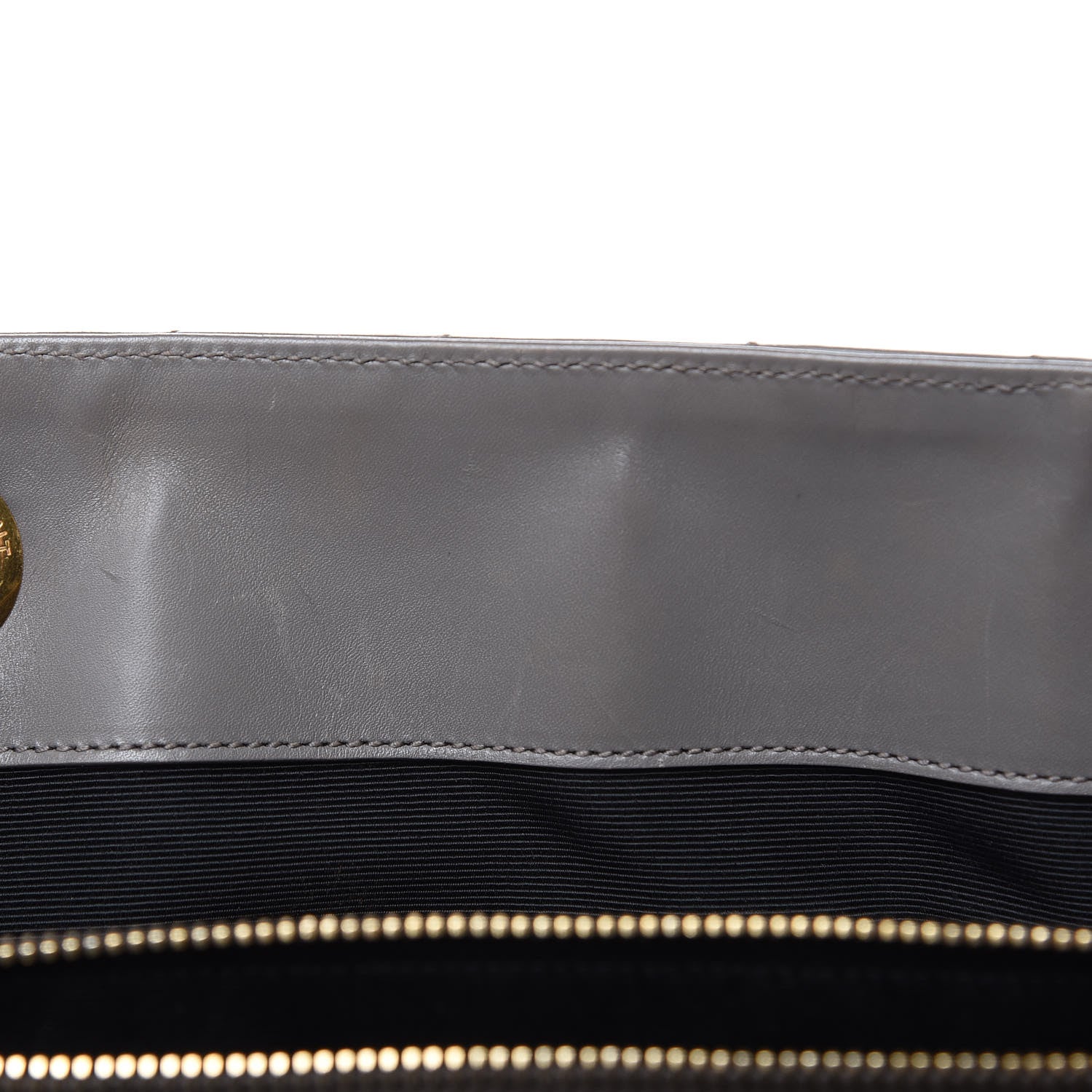 Saint Laurent Smooth Calfskin Matelasse Chevron Large Monogram Shopping Bag Grey 11 of 18
