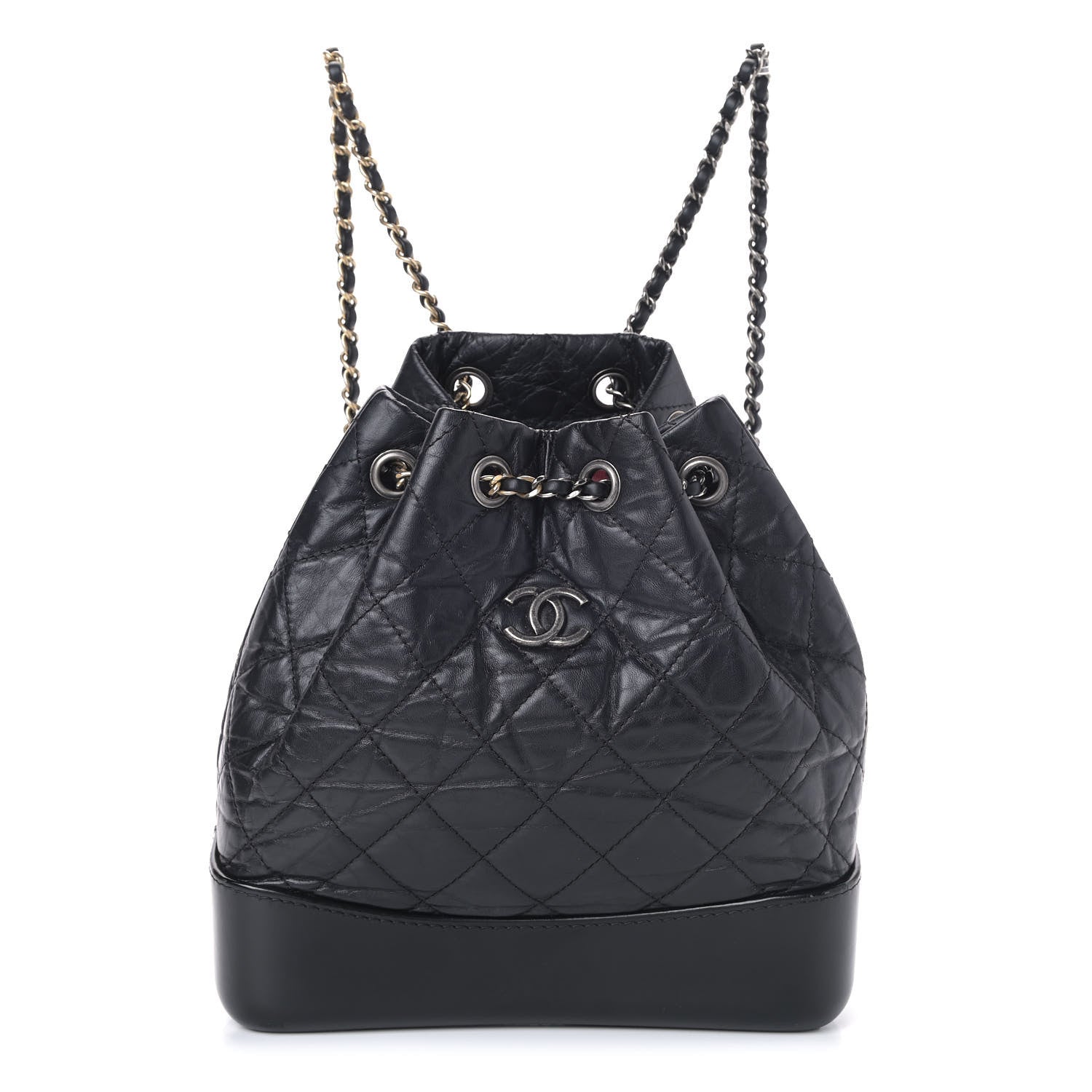 Chanel Aged Calfskin Quilted Small Gabrielle Backpack Black 1 of 8