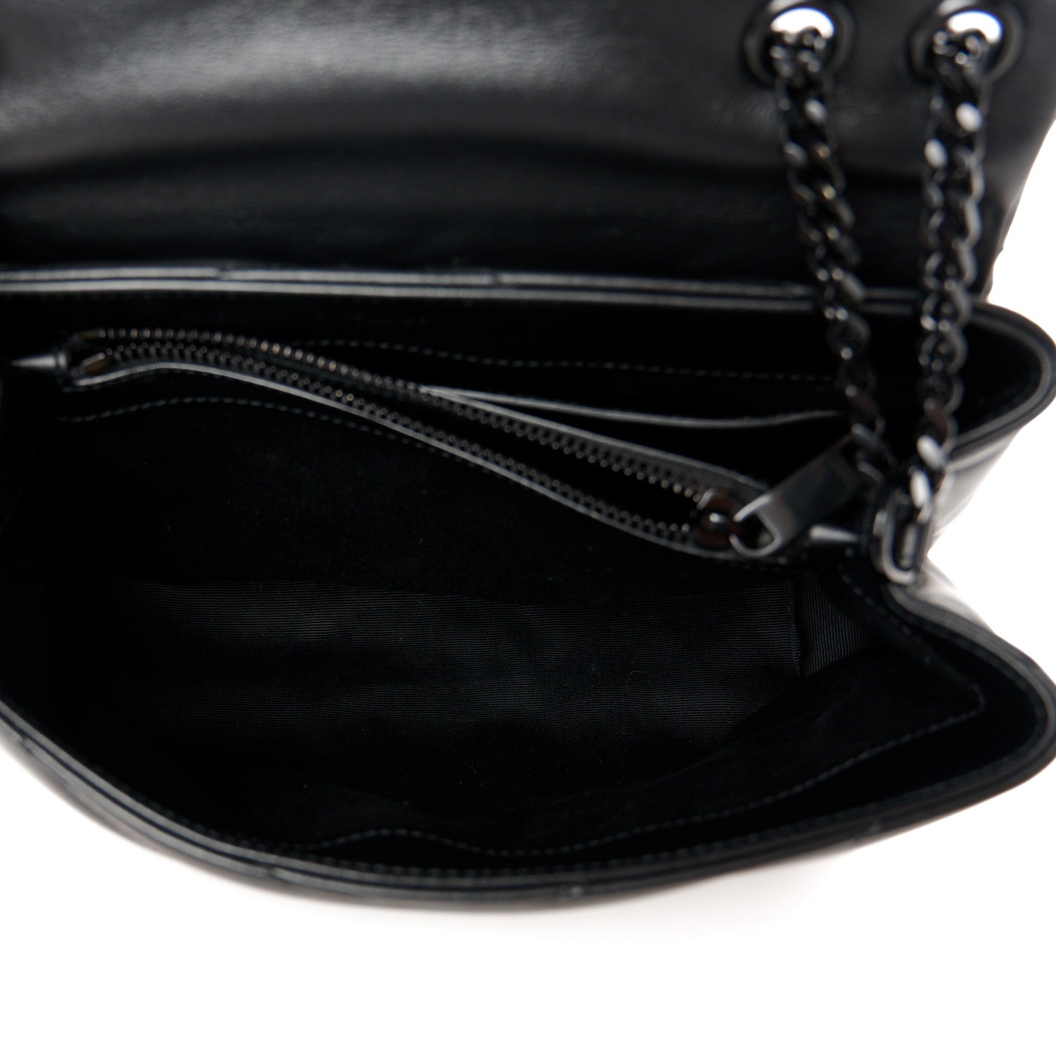 Saint Laurent Calfskin Y Quilted Monogram Monochrome Small Loulou Chain Satchel Black 5 of 11
