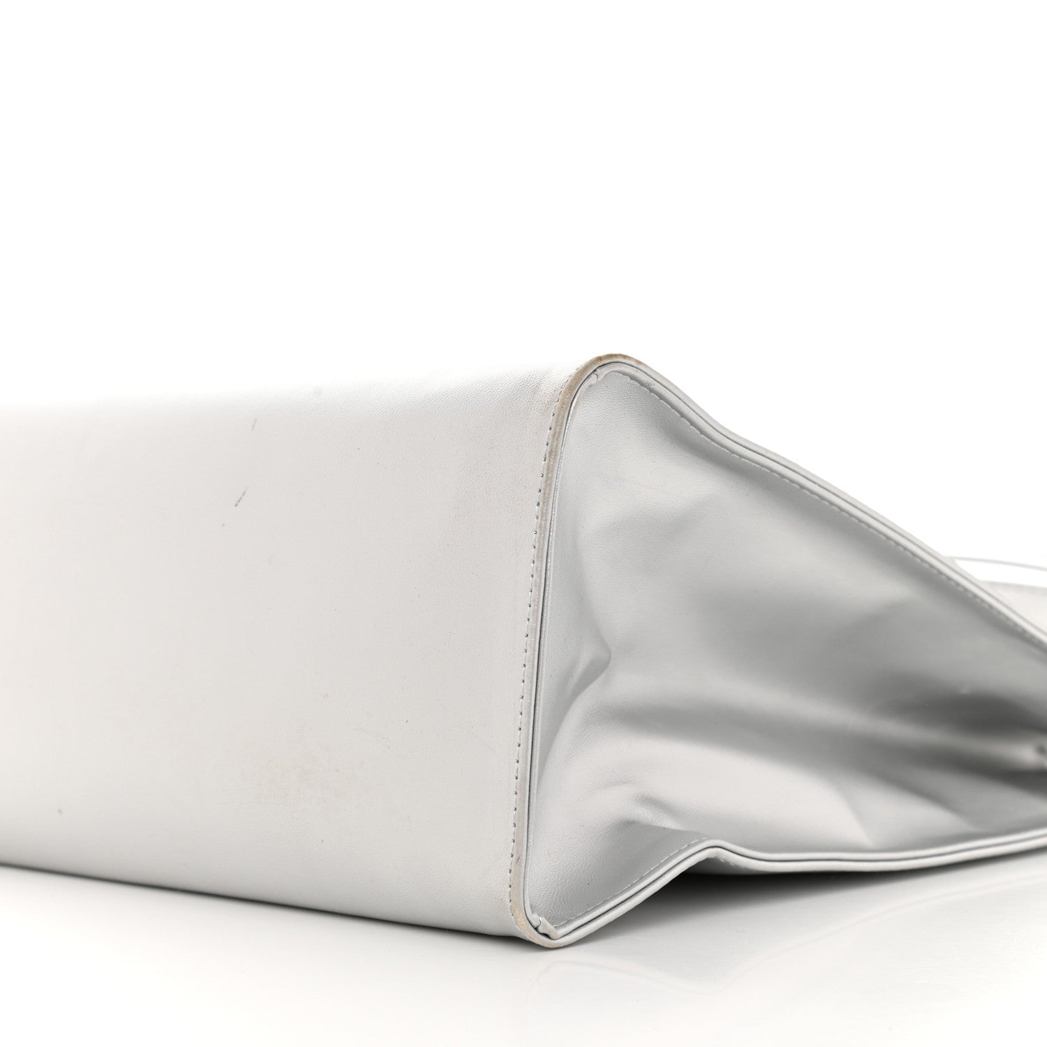 Telfar Metallic Vegan Leather Medium Shopping Bag Silver 9 of 10