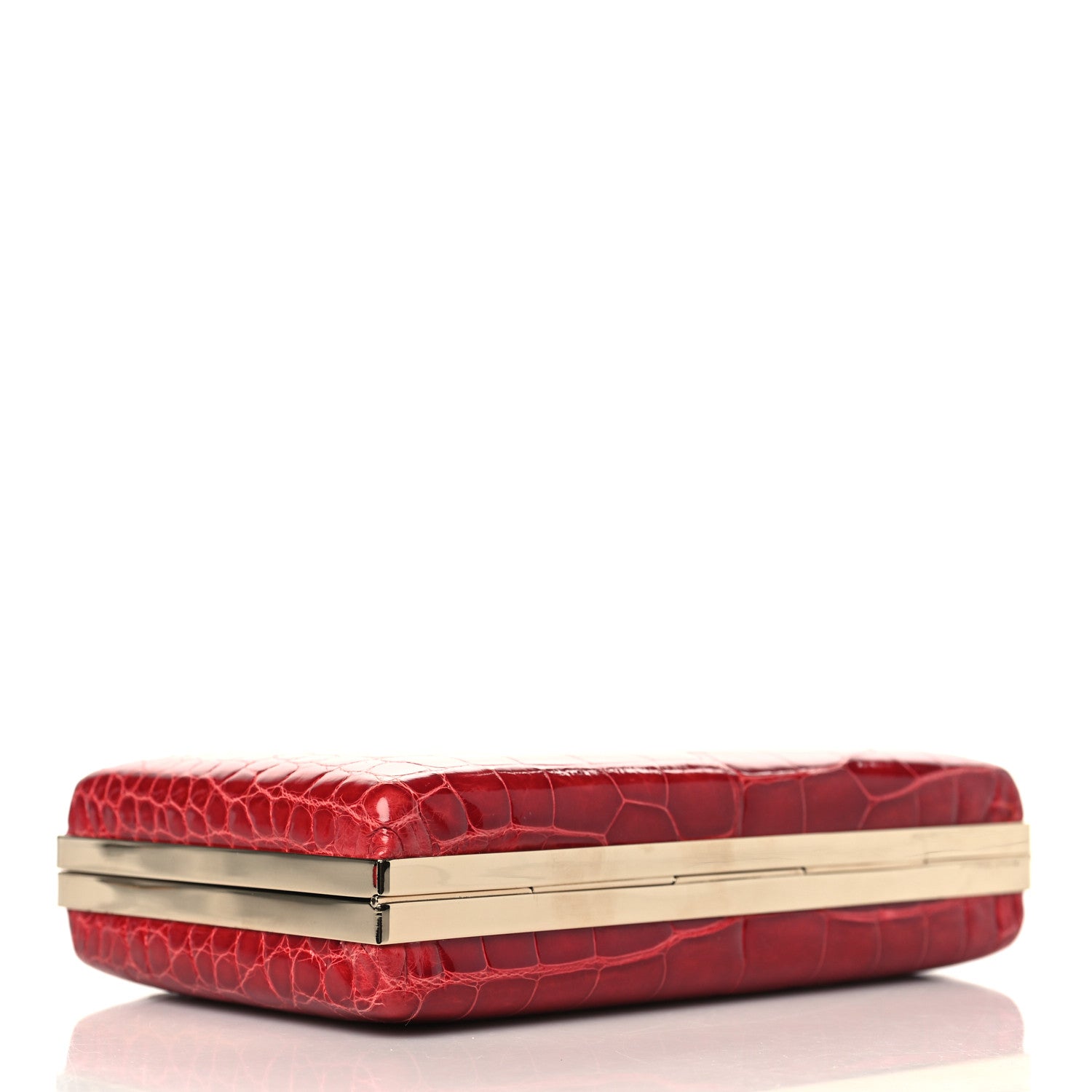 Valentino Garavani Alligator Frame Clutch Oro 3 of 8