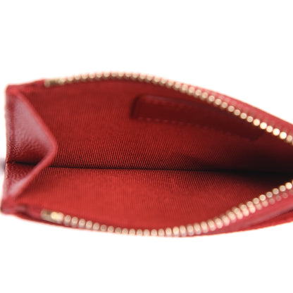 Chanel Caviar Quilted CC Zip Card Holder Red 5 of 8