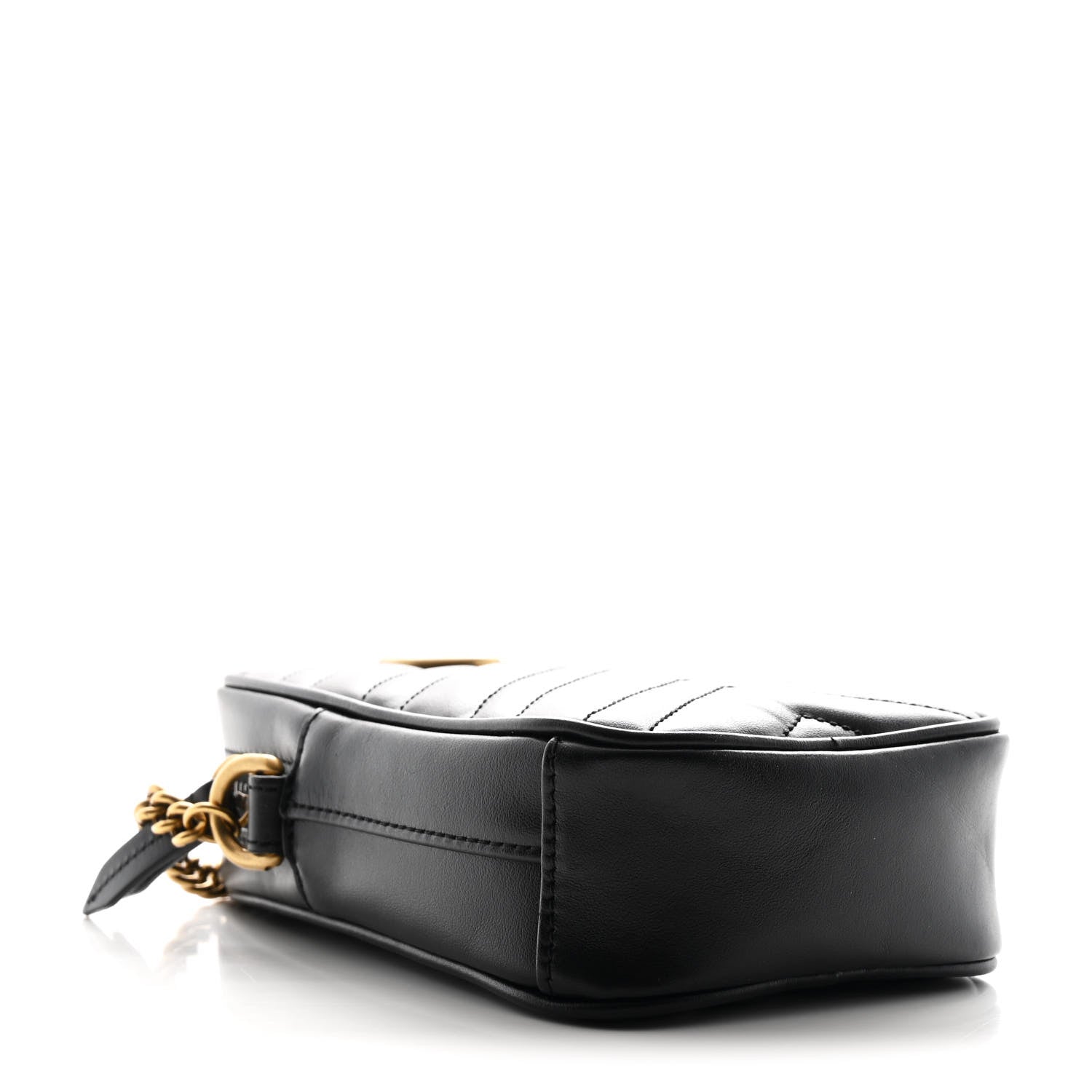 Gucci Calfskin Matelasse Mini GG Marmont Crossbody Bag Black 4 of 11