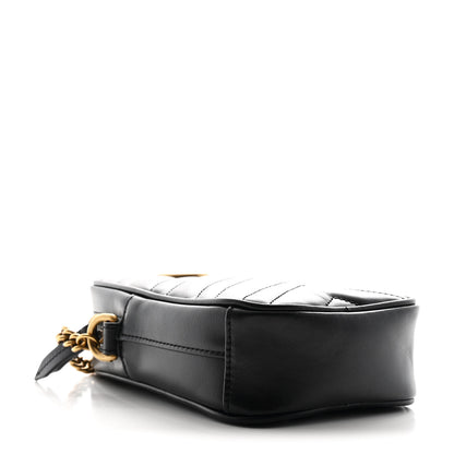Gucci Calfskin Matelasse Mini GG Marmont Crossbody Bag Black 4 of 11
