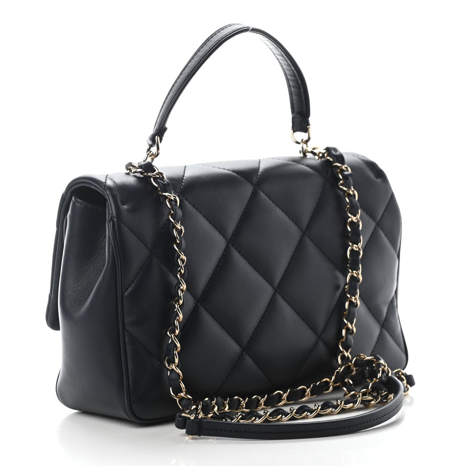 Chanel Lambskin Quilted Easy Carry Flap Navy 3 of 9
