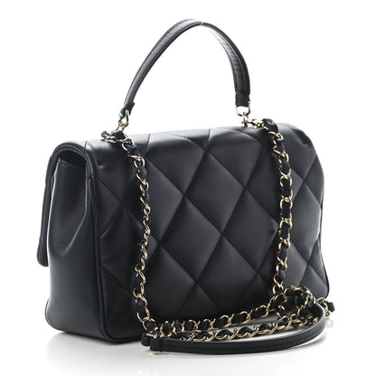 Chanel Lambskin Quilted Easy Carry Flap Navy 3 of 9