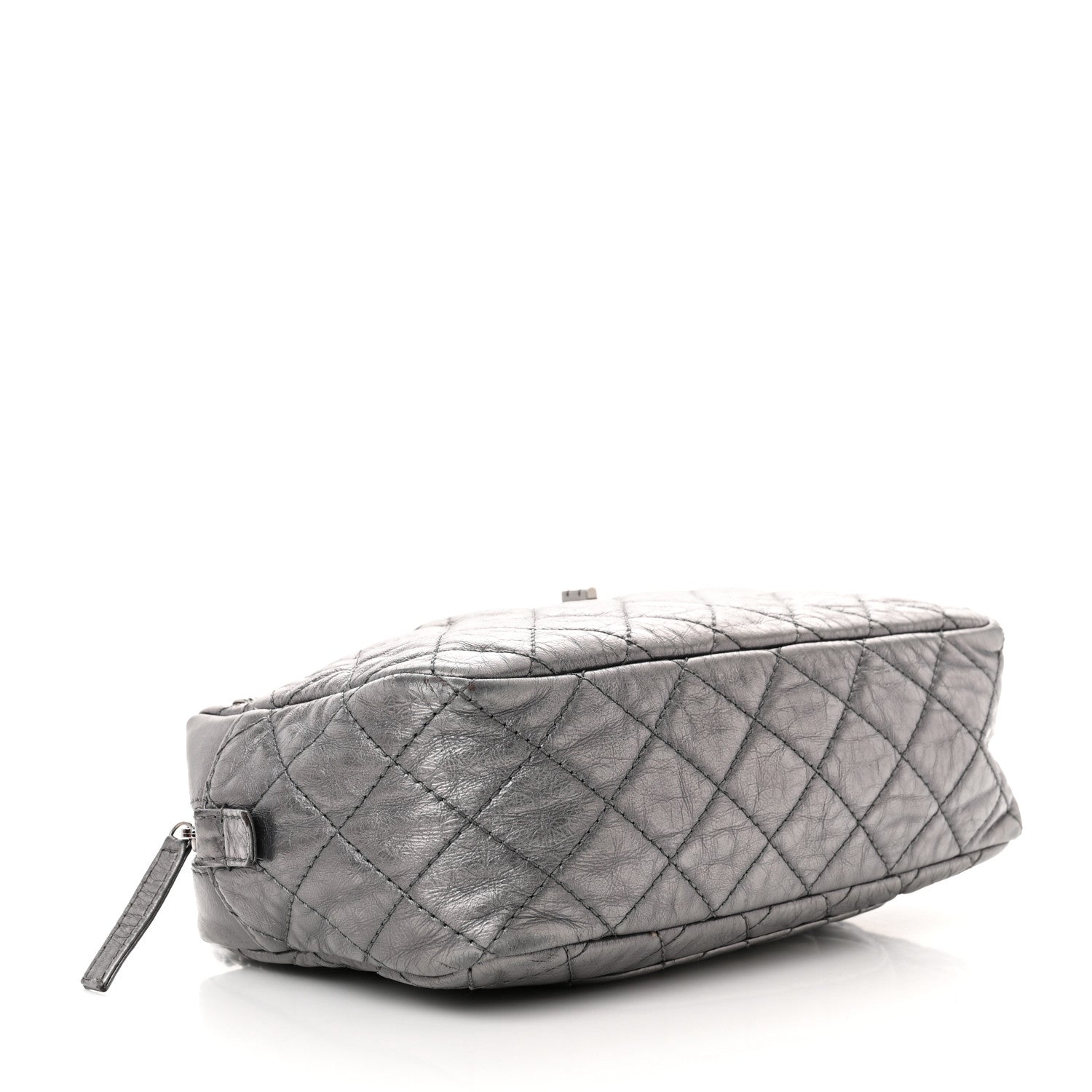 Chanel Metallic Aged Calfskin Quilted Medium Reissue Camera Case Dark Silver 4 of 21