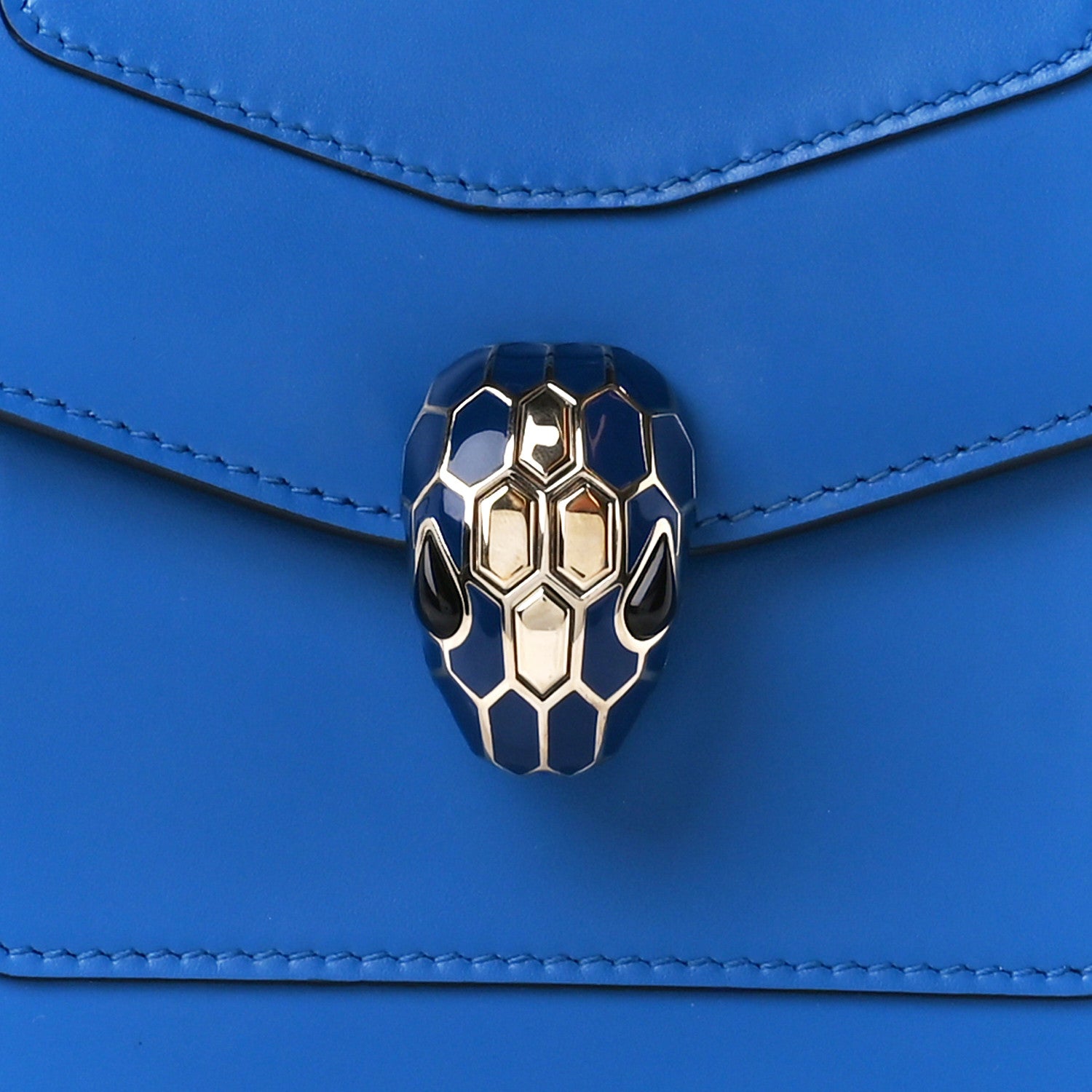 Bulgari Calfskin Serpenti Forever Top Handle Blue 10 of 15