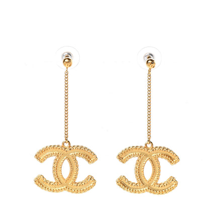 Chanel CC Drop Earrings Matte Gold 1 of 5