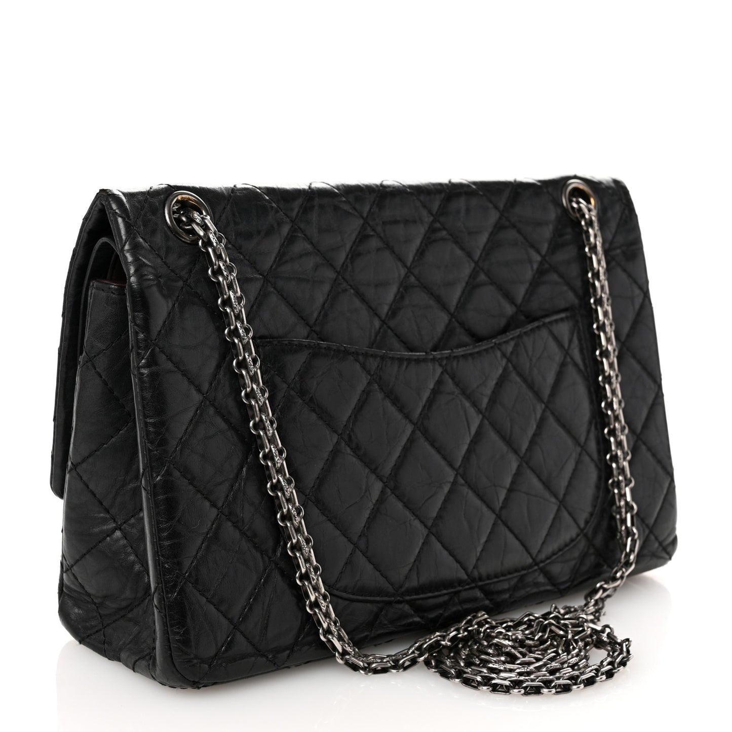 Aged Calfskin Quilted 2.55 Reissue 226 Flap Black