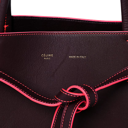 Celine Smooth Calfskin Small Tassel Cabas Phantom Burgundy Pink 13 of 14