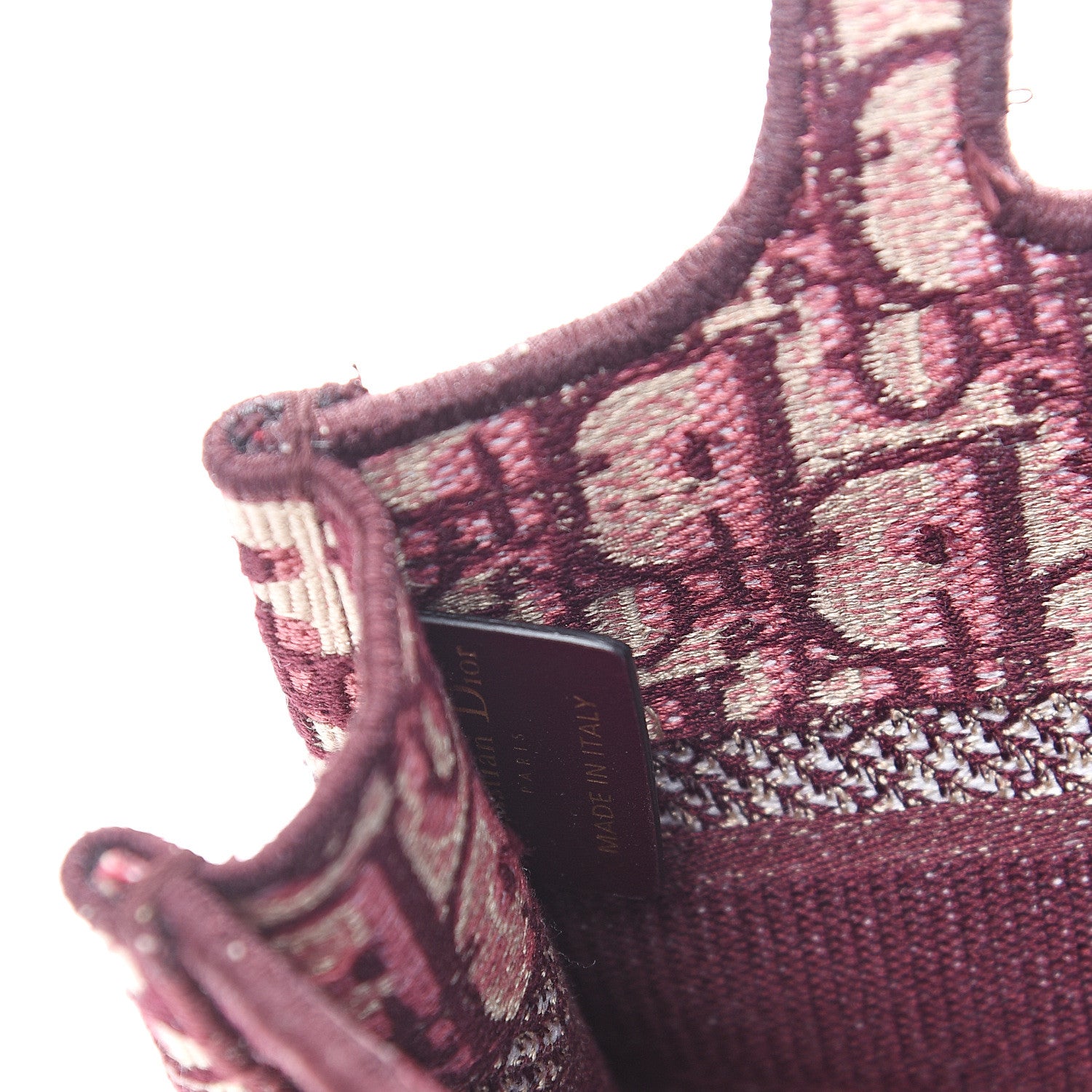 Christian Dior Oblique Mini Book Tote Burgundy Multicolor 5 of 9