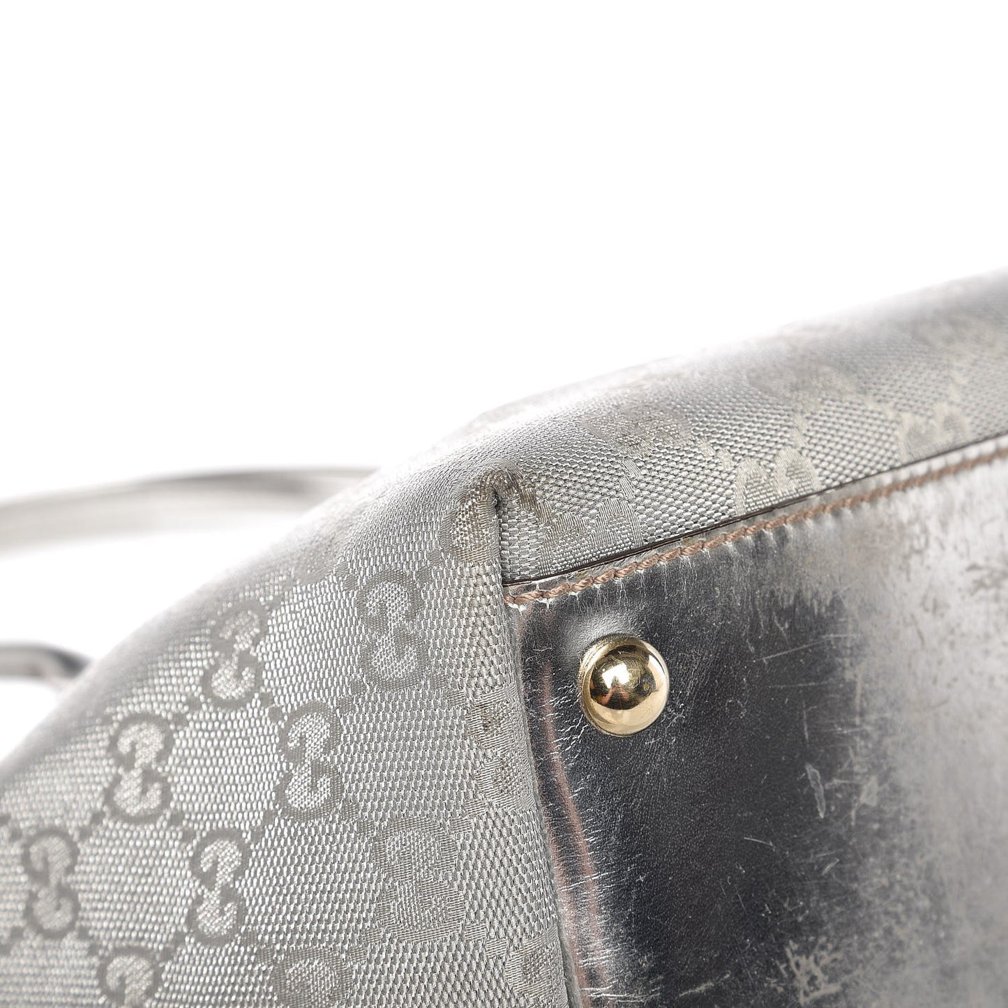 Metallic Monogram New Britt Medium Tote Silver