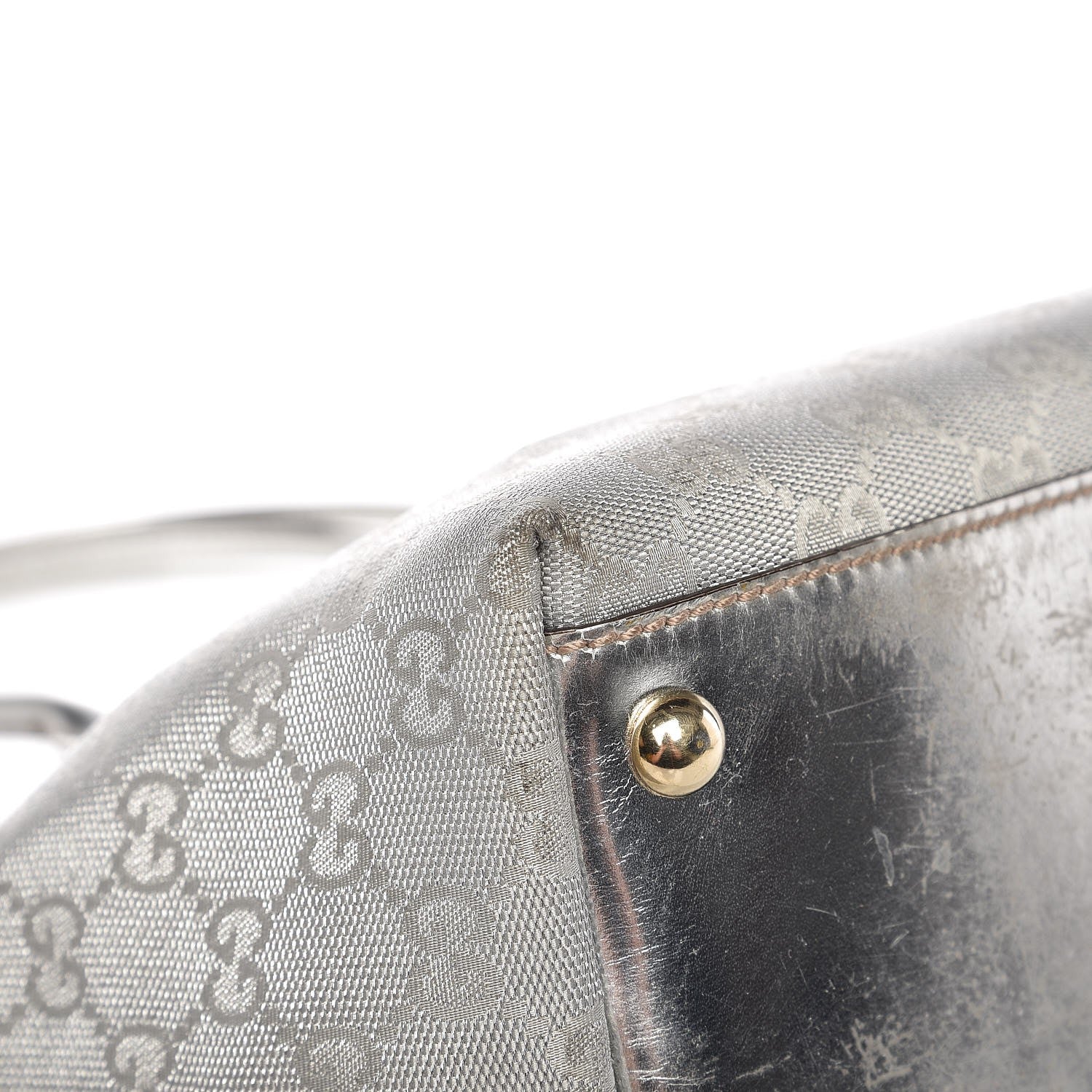 Gucci Metallic Monogram New Britt Medium Tote Silver 8 of 14