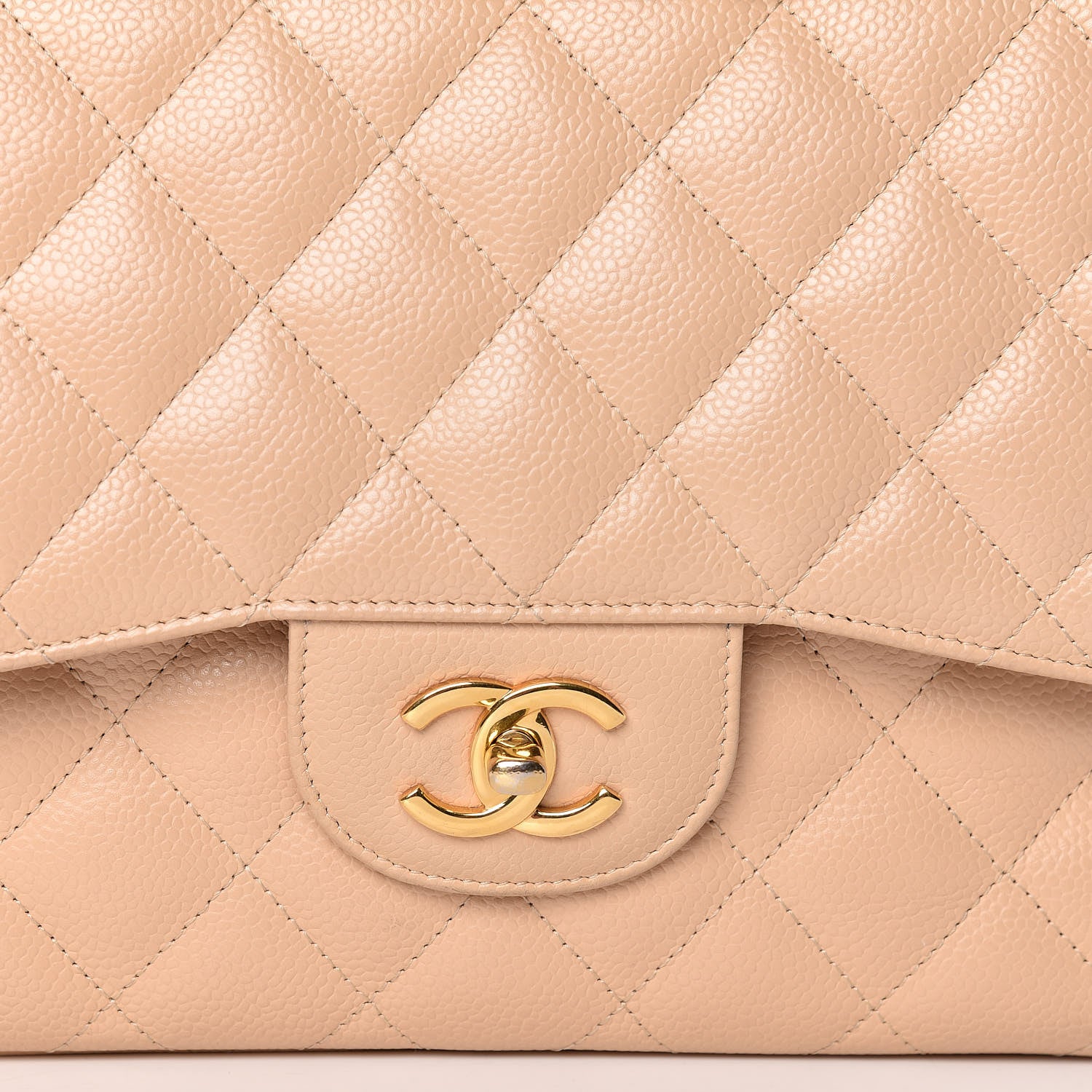 Chanel Caviar Quilted Jumbo Double Flap Beige Clair 17 of 17
