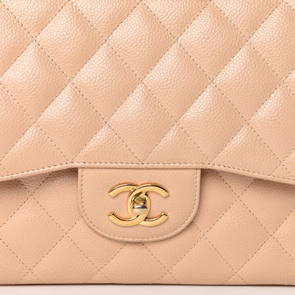 Chanel Caviar Quilted Jumbo Double Flap Beige Clair 17 of 17