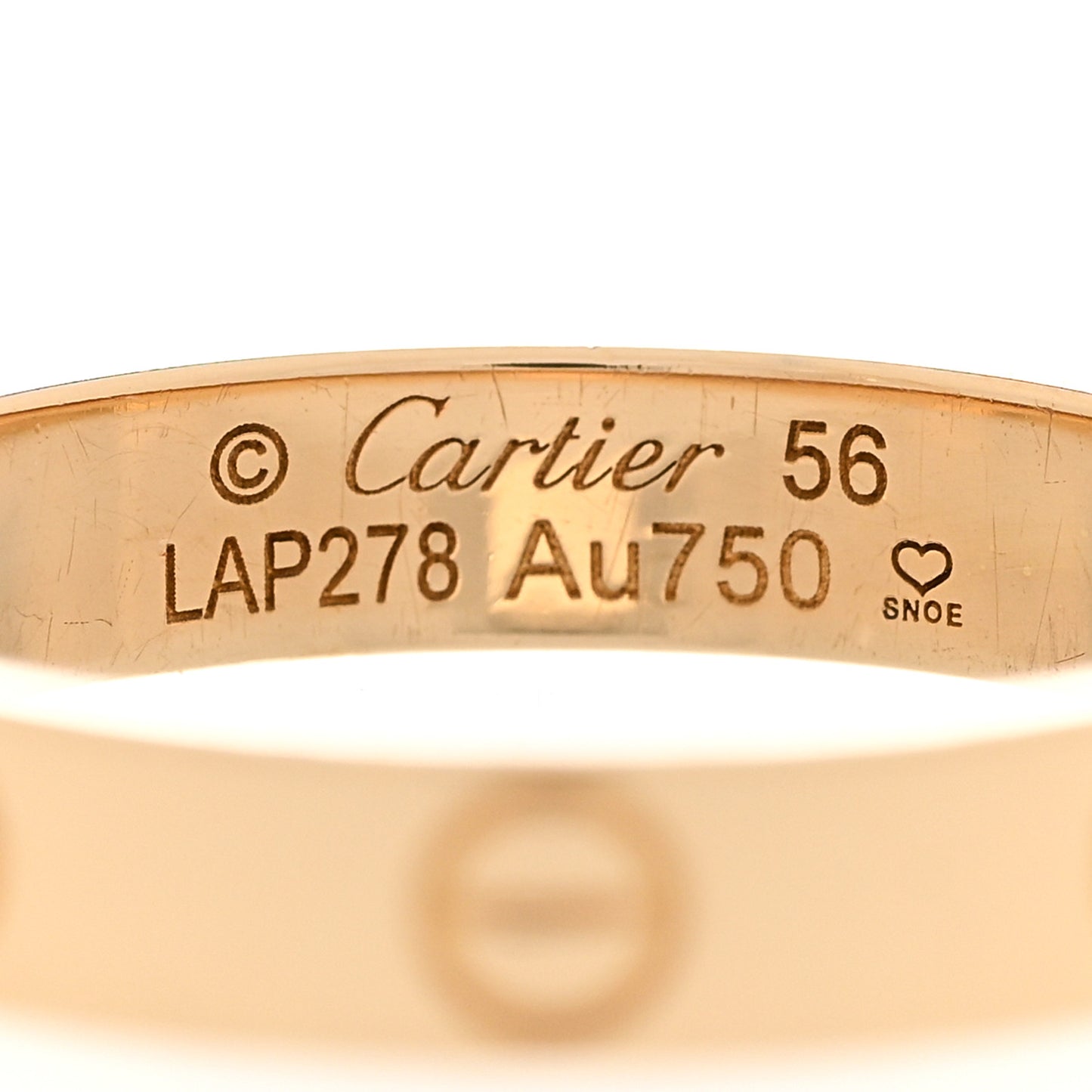 18K Yellow Gold 3.5mm LOVE Wedding Band Ring 56 7.5